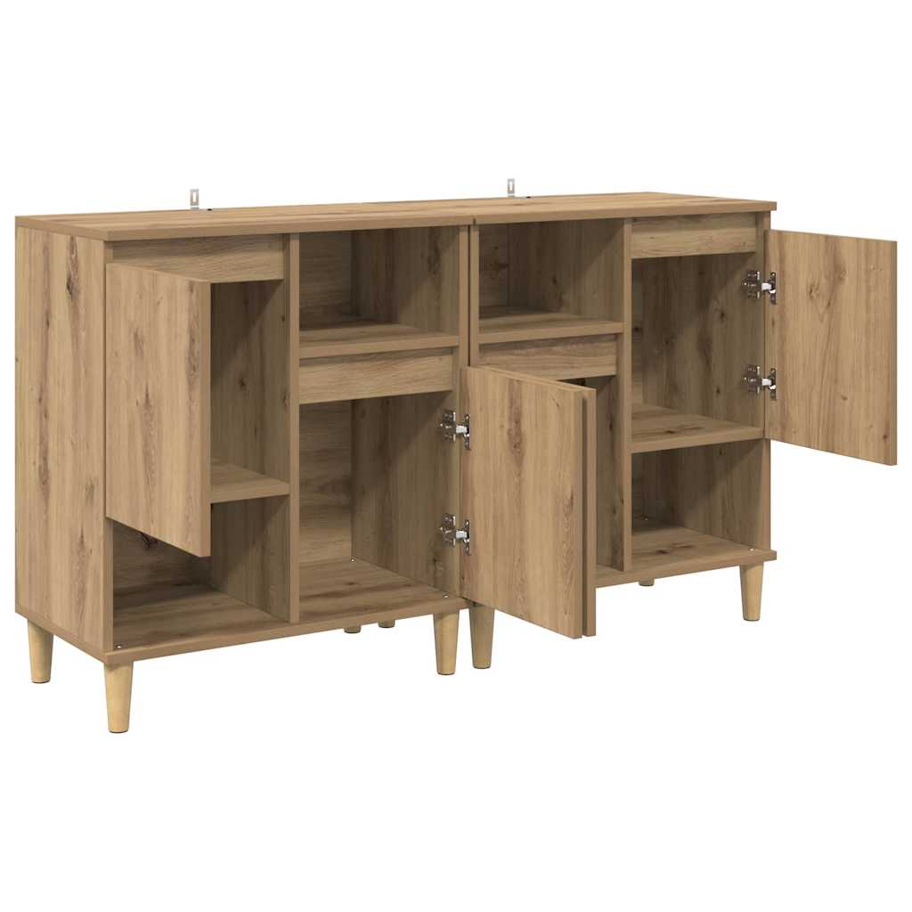 Side Shelves 2 pcs Craftsman Oak 60 x 35 x 70 cm