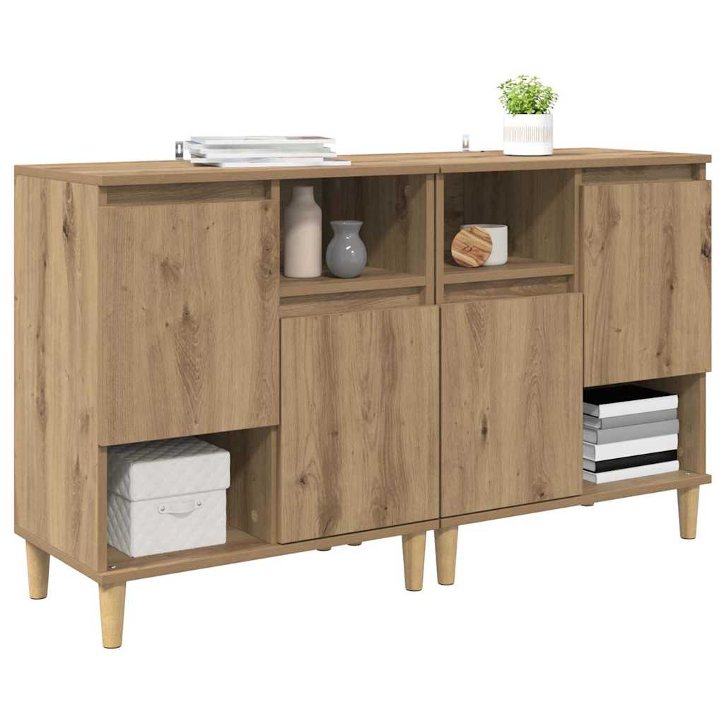 Side Shelves 2 pcs Craftsman Oak 60 x 35 x 70 cm