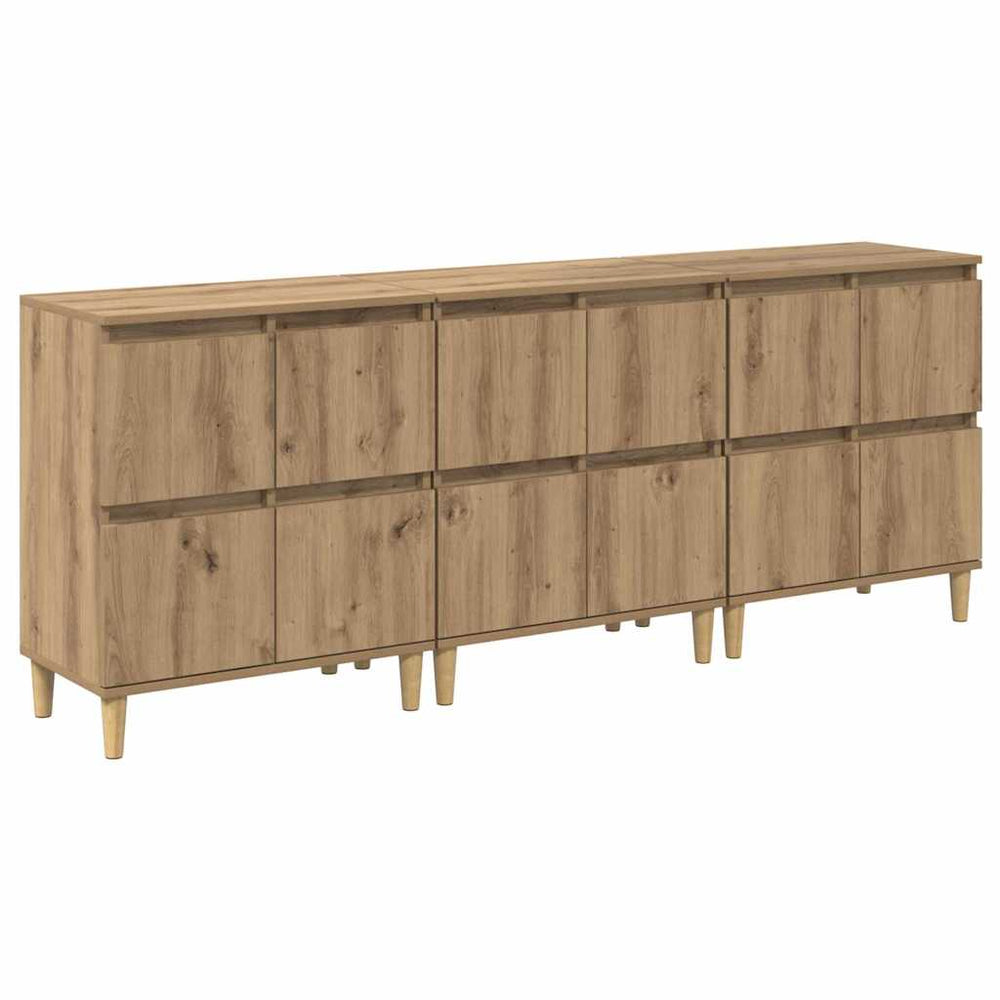 Šoninės lentynos 3 pcs Amatininkų ąžuolas 60 x 35 x 70 cm