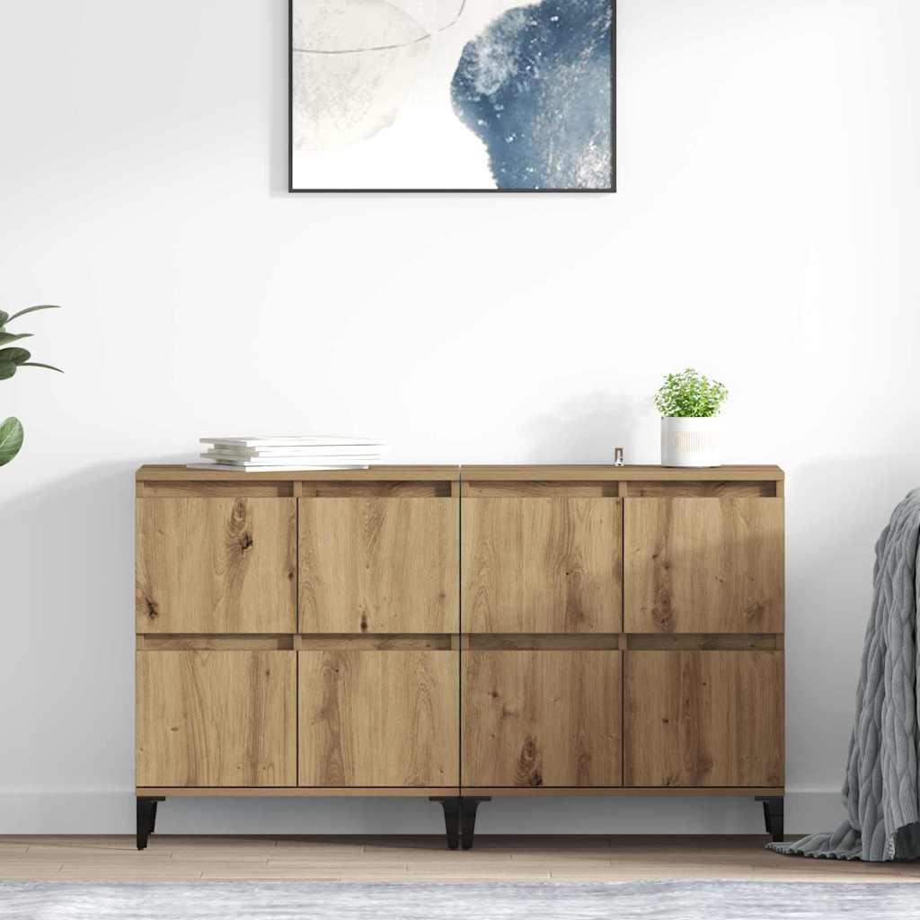 Šoninės lentynos 2 pcs Amatininkų ąžuolas 60 x 35 x 70 cm