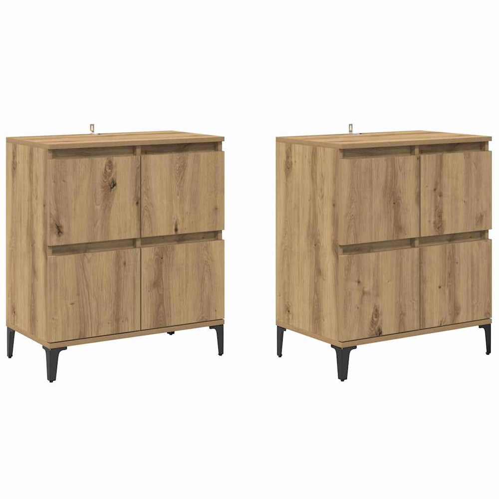 Šoninės lentynos 2 pcs Amatininkų ąžuolas 60 x 35 x 70 cm