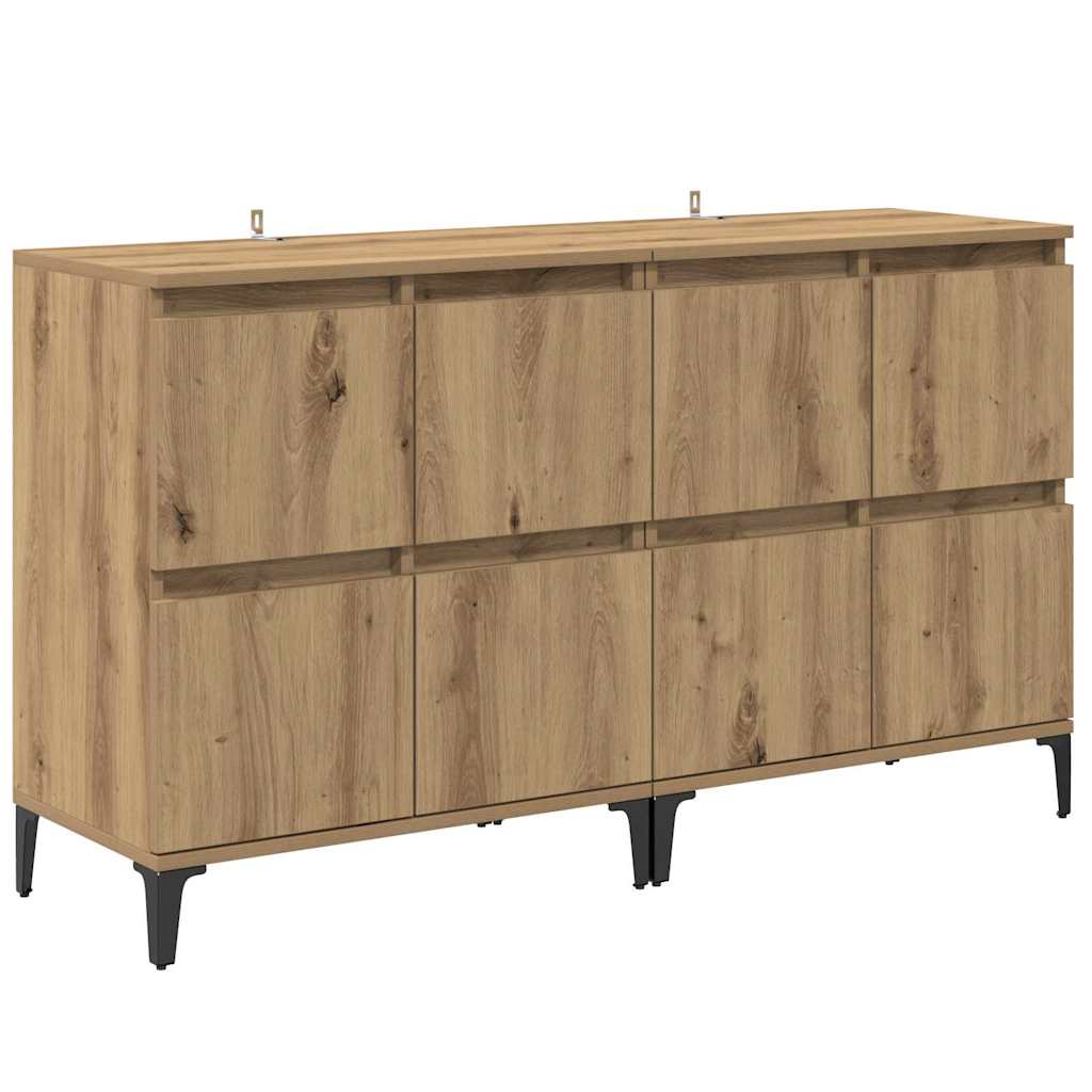 Šoninės lentynos 2 pcs Amatininkų ąžuolas 60 x 35 x 70 cm