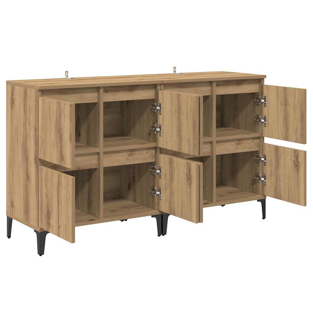 Šoninės lentynos 2 pcs Amatininkų ąžuolas 60 x 35 x 70 cm