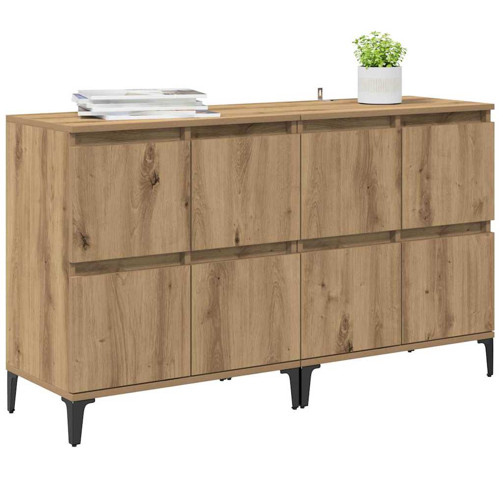 Šoninės lentynos 2 pcs Amatininkų ąžuolas 60 x 35 x 70 cm