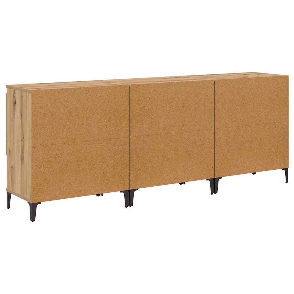 Šoninės lentynos 3 pcs Amatininkų ąžuolas 60 x 35 x 70 cm