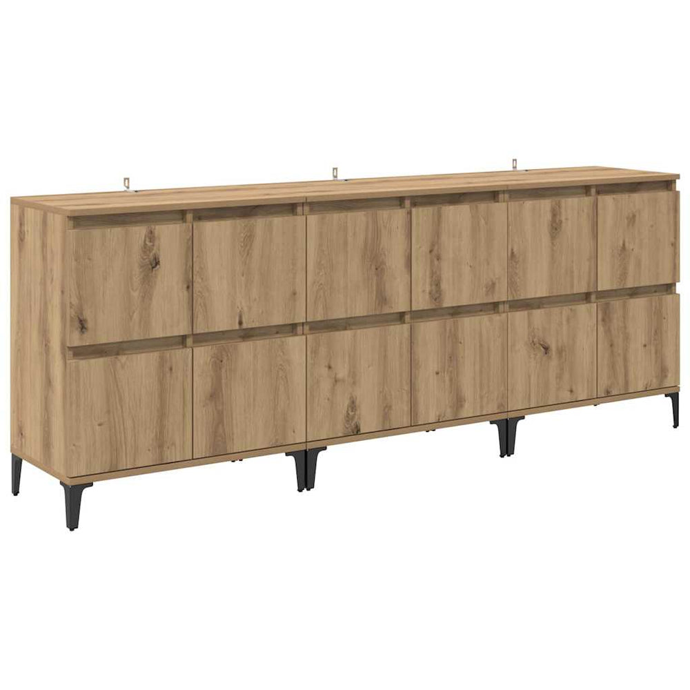 Šoninės lentynos 3 pcs Amatininkų ąžuolas 60 x 35 x 70 cm