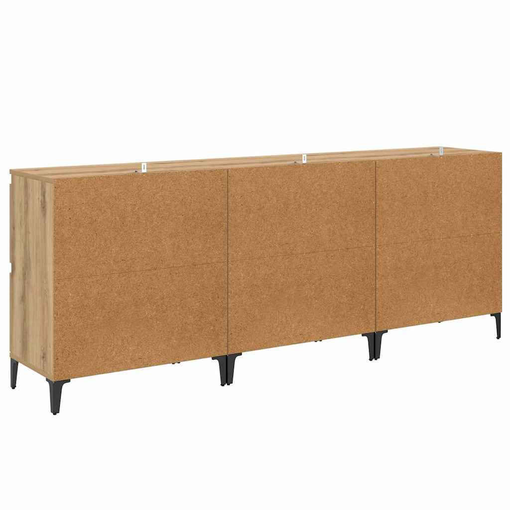 Šoninės lentynos 3 pcs Amatininkų ąžuolas 60 x 35 x 70 cm