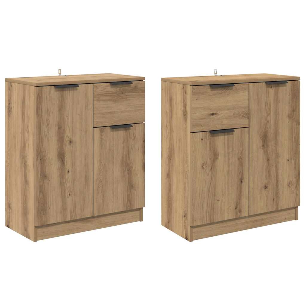 Šoninės lentynos 2 pcs Amatininkų ąžuolas 60 x 30 x 70 cm