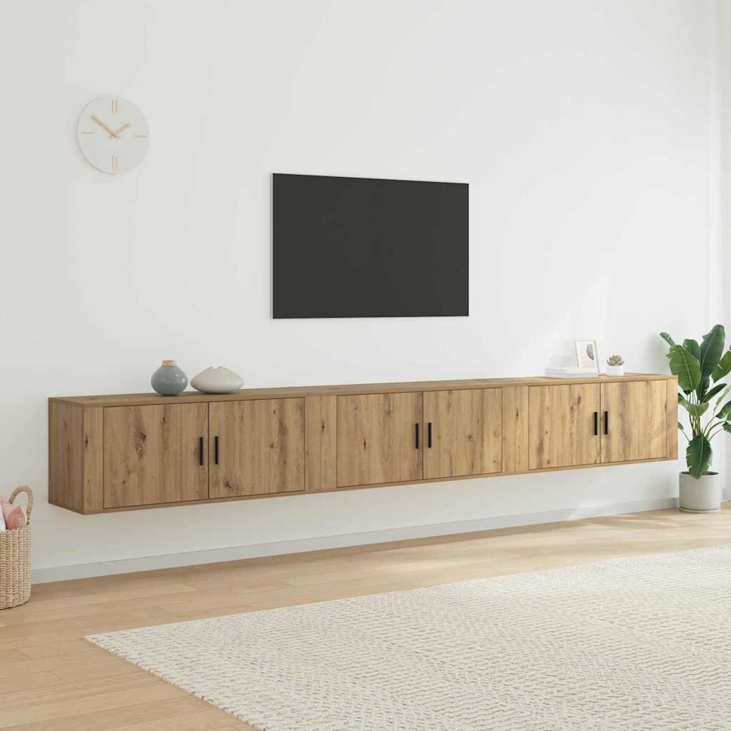 Wall-mounted TV cabinet set 3 pcs
