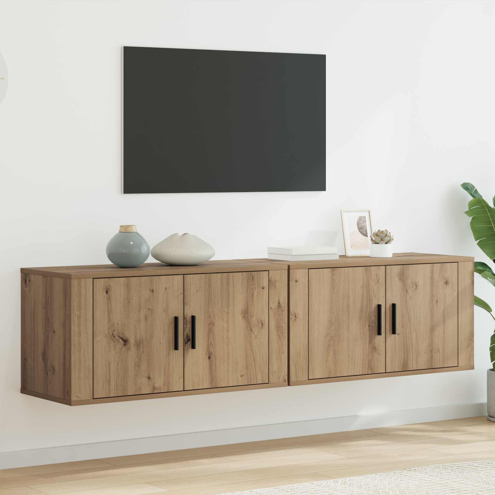 Sieninio televizoriaus kabineto komplektas 2 pcs