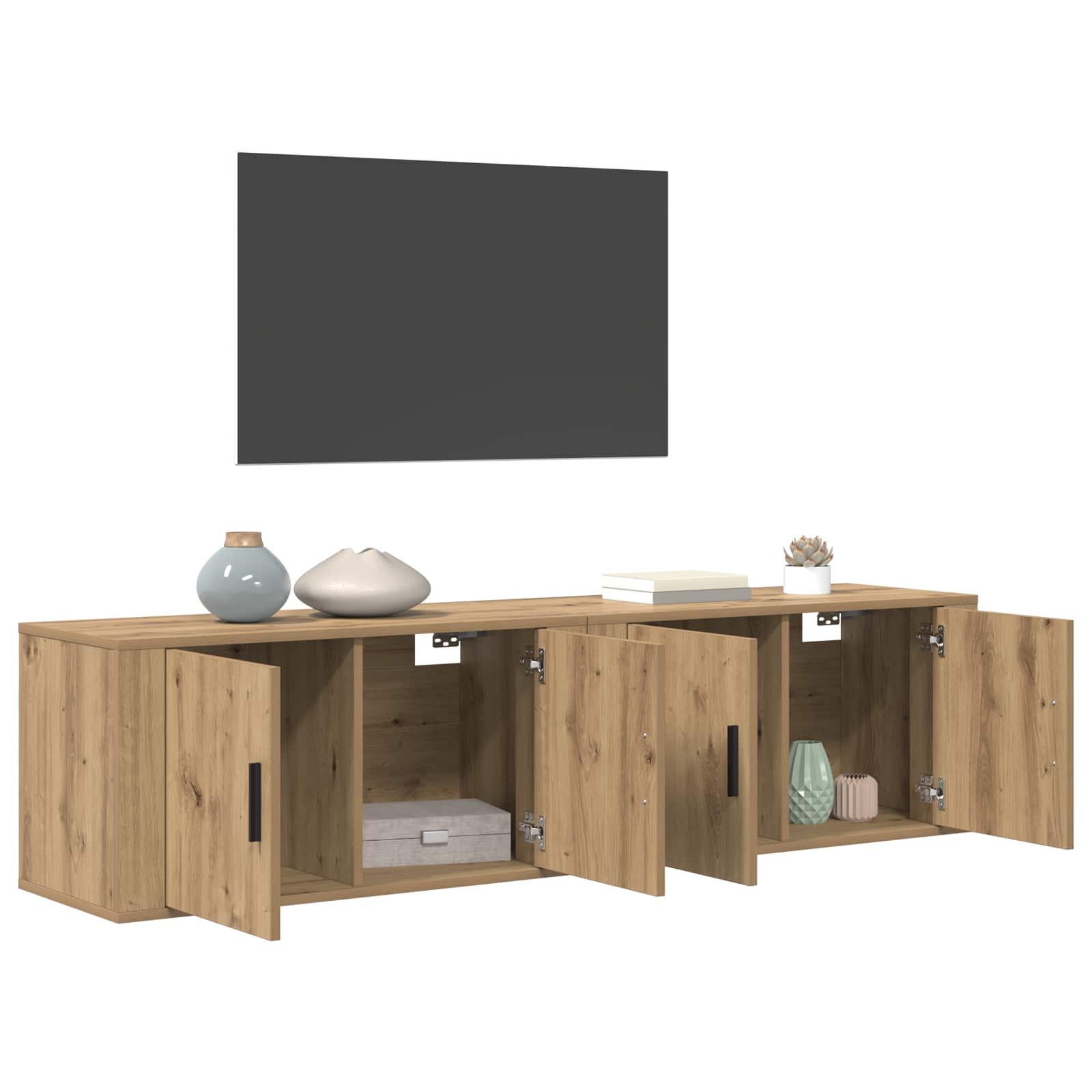 Sieninio televizoriaus kabineto komplektas 2 pcs