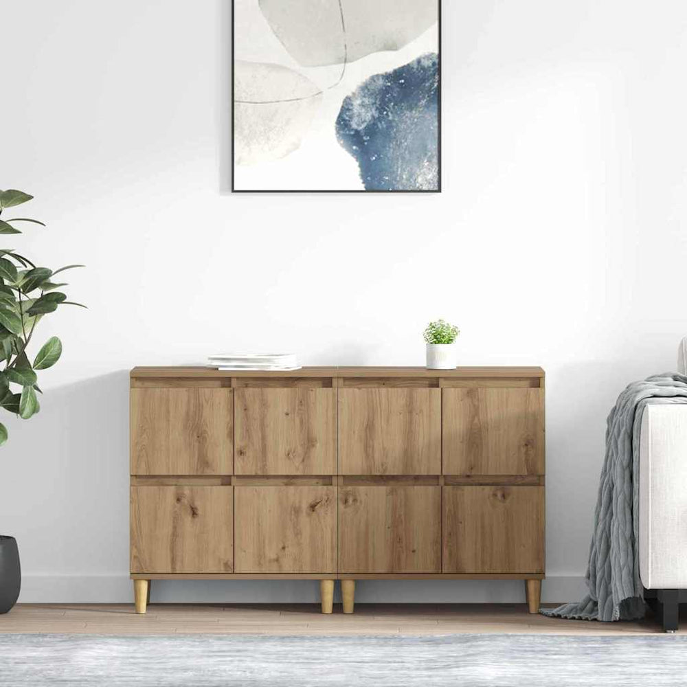 Šoninės lentynos 2 pcs Amatininkų ąžuolas 60 x 35 x 70 cm