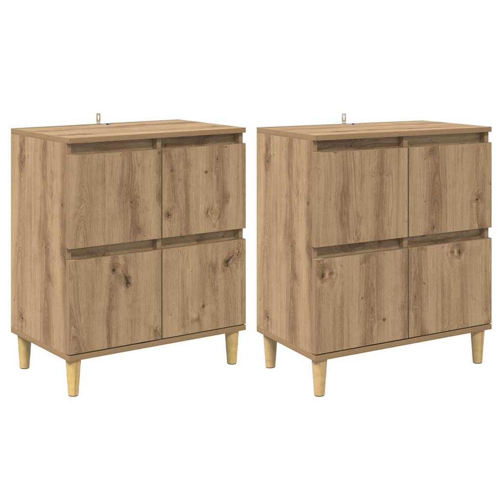 Šoninės lentynos 2 pcs Amatininkų ąžuolas 60 x 35 x 70 cm