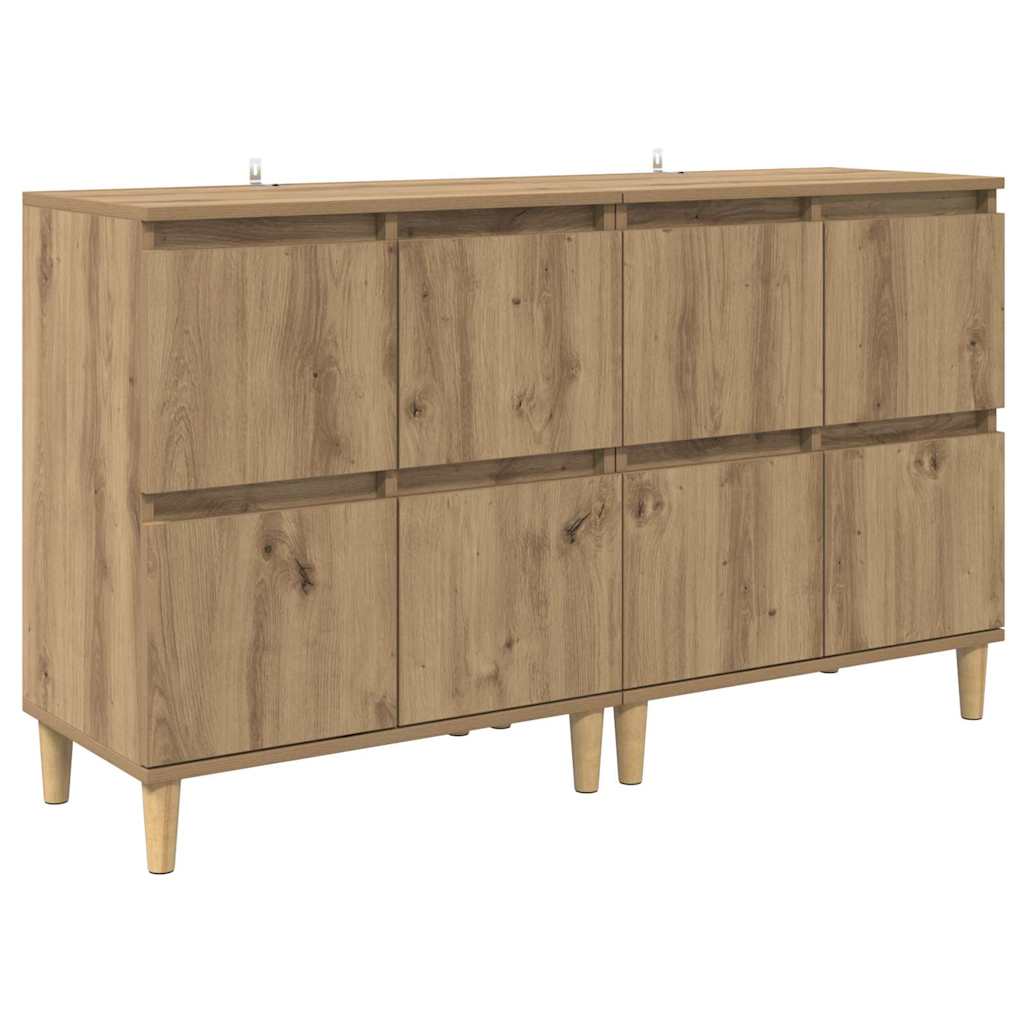 Šoninės lentynos 2 pcs Amatininkų ąžuolas 60 x 35 x 70 cm