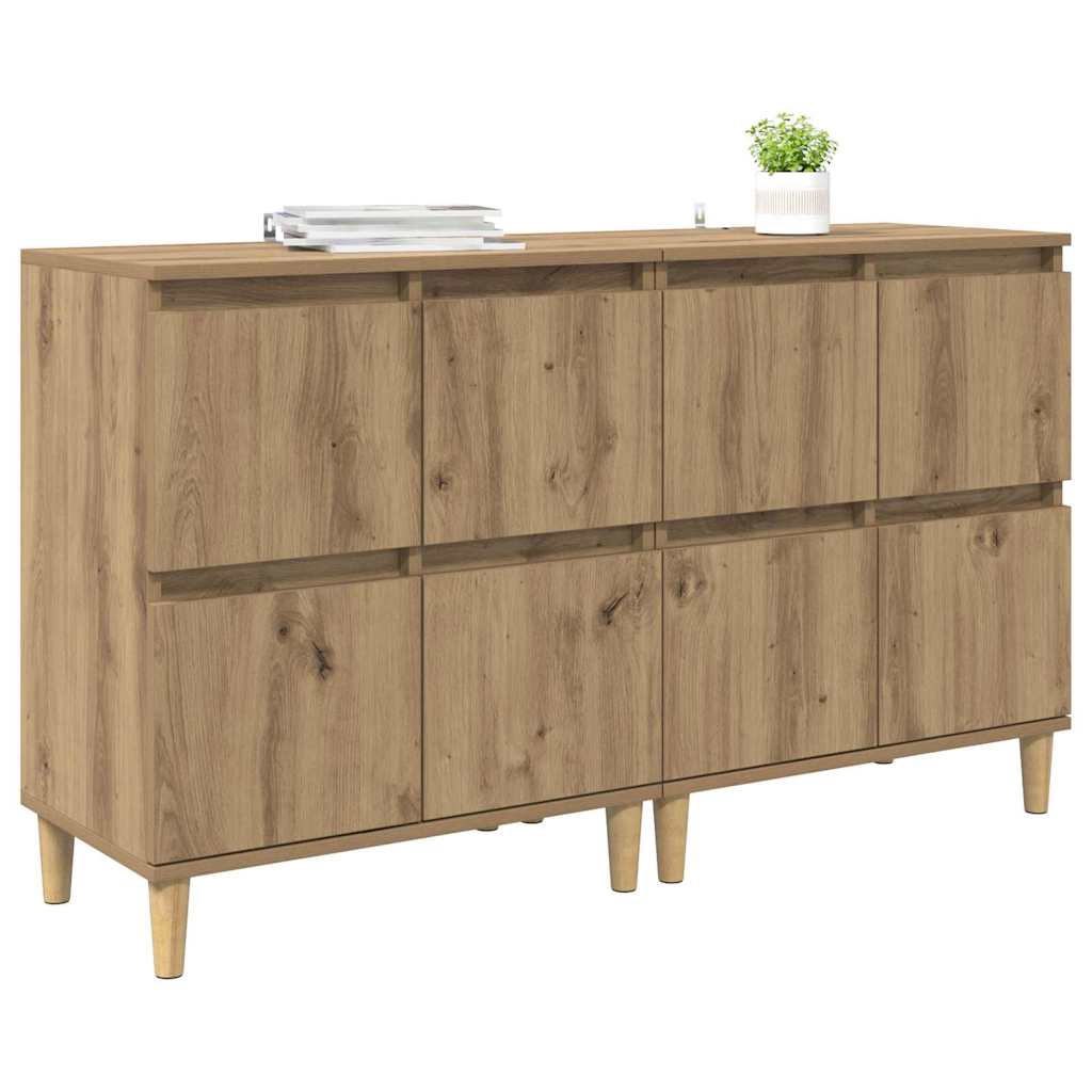 Šoninės lentynos 2 pcs Amatininkų ąžuolas 60 x 35 x 70 cm