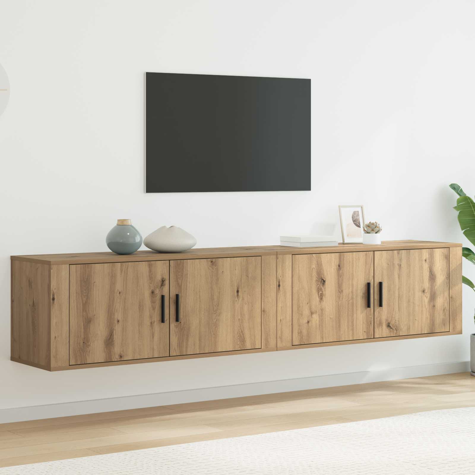 Sieninio televizoriaus kabineto komplektas 2 pcs