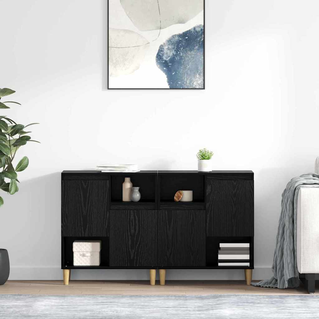 Šoninės lentynos 2 pcs Juodas ąžuolas 60 x 35 x 70 cm