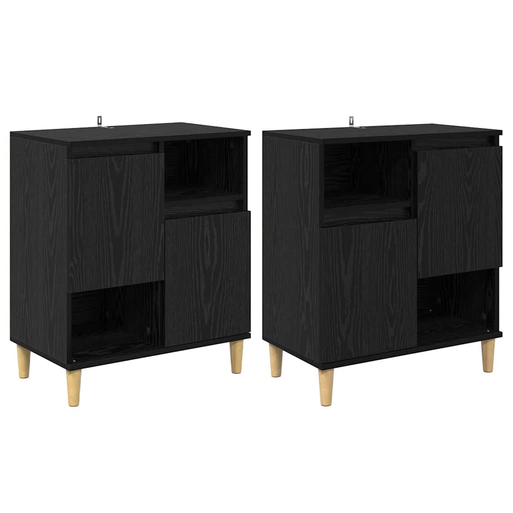 Šoninės lentynos 2 pcs Juodas ąžuolas 60 x 35 x 70 cm