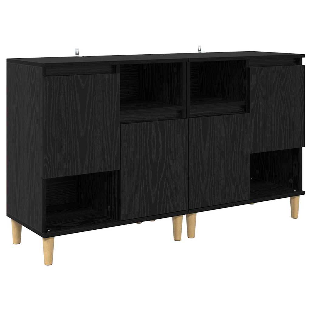 Šoninės lentynos 2 pcs Juodas ąžuolas 60 x 35 x 70 cm