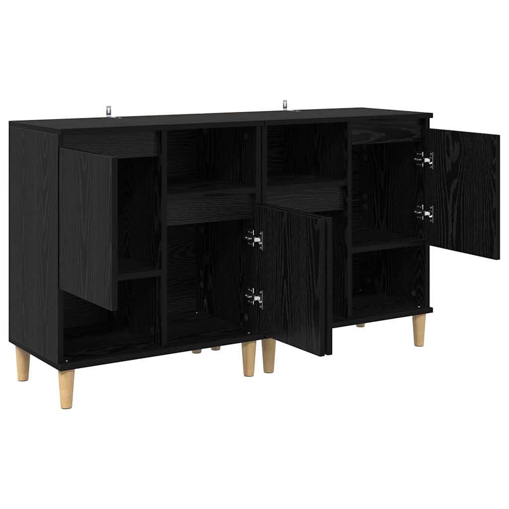 Šoninės lentynos 2 pcs Juodas ąžuolas 60 x 35 x 70 cm