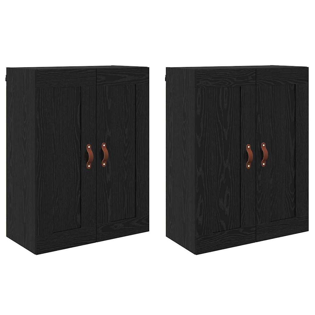 Prikabinama spinta 2 pcs Juodas ąžuolas 69,5 x 34 x 90 cm