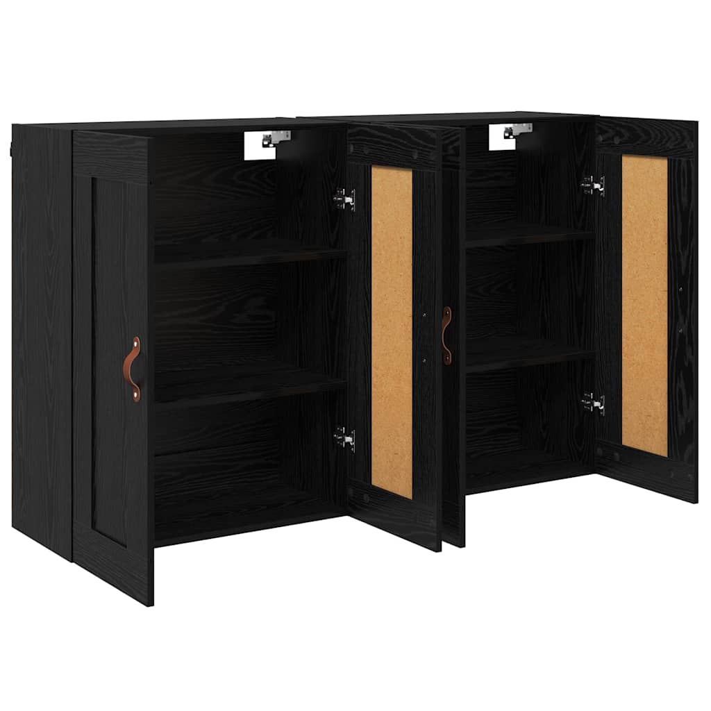 Prikabinama spinta 2 pcs Juodas ąžuolas 69,5 x 34 x 90 cm