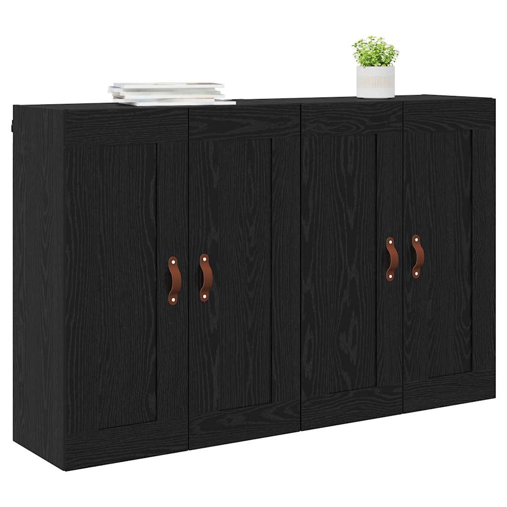 Prikabinama spinta 2 pcs Juodas ąžuolas 69,5 x 34 x 90 cm