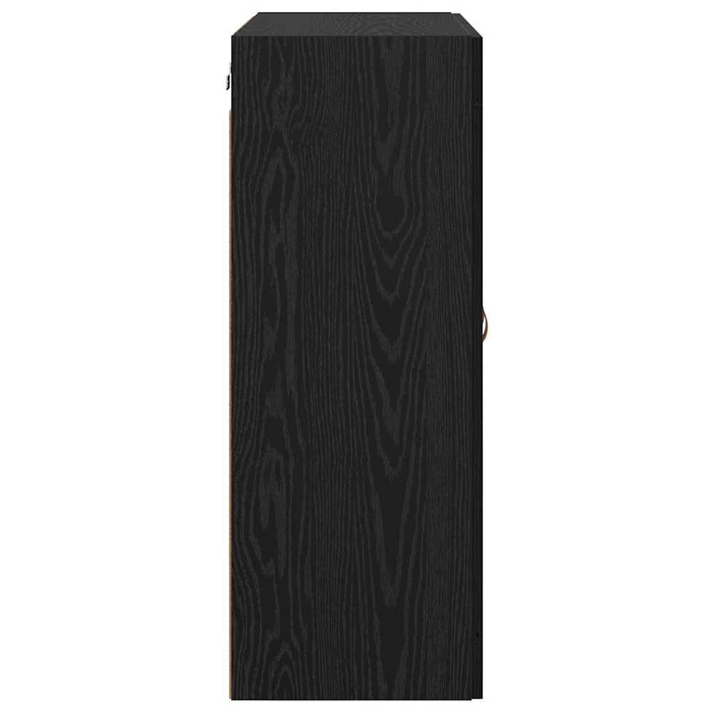 Prikabinama spinta 2 pcs Juodas ąžuolas 69,5 x 34 x 90 cm