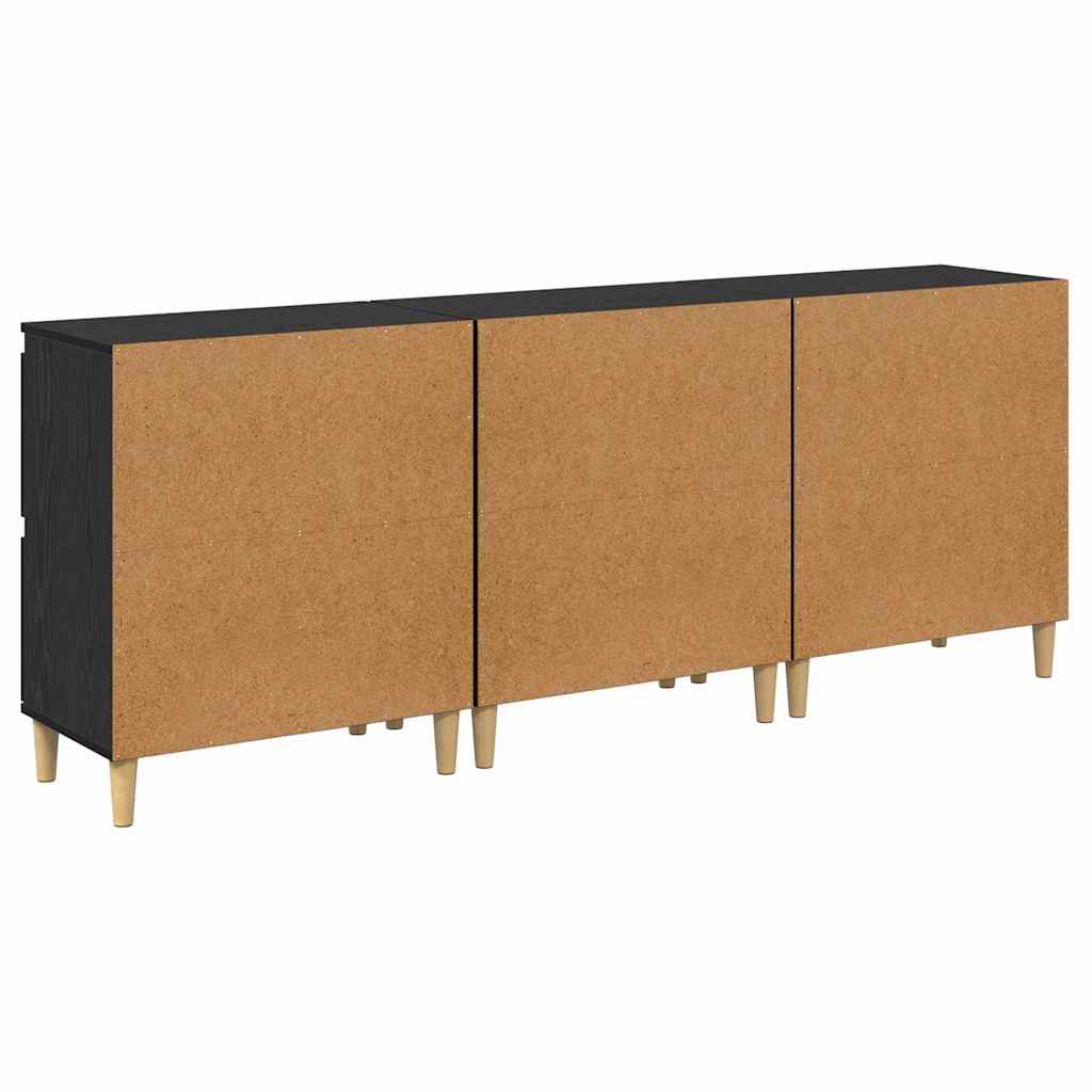 Šoninės lentynos 3 pcs Juodas ąžuolas 60 x 35 x 70 cm