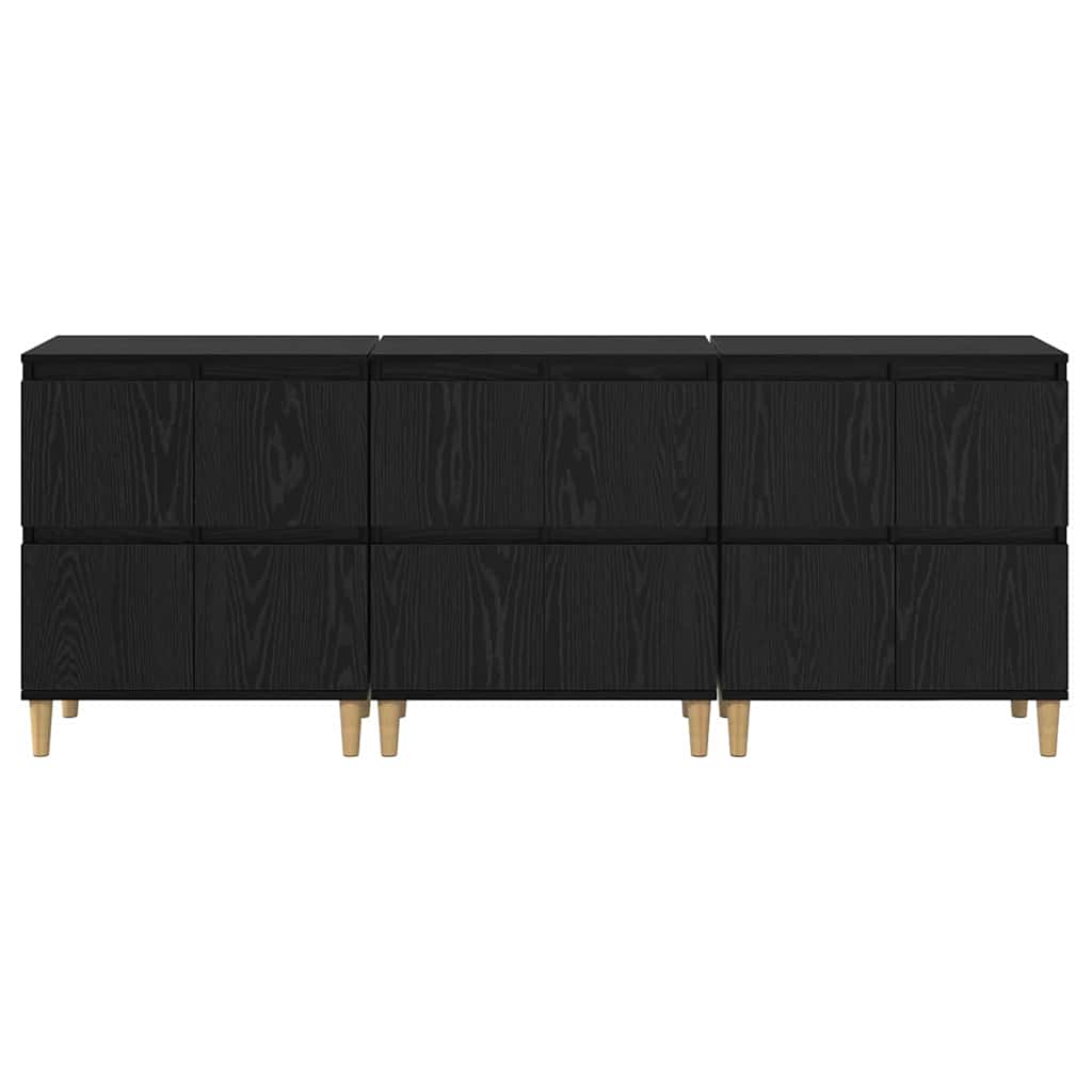 Šoninės lentynos 3 pcs Juodas ąžuolas 60 x 35 x 70 cm