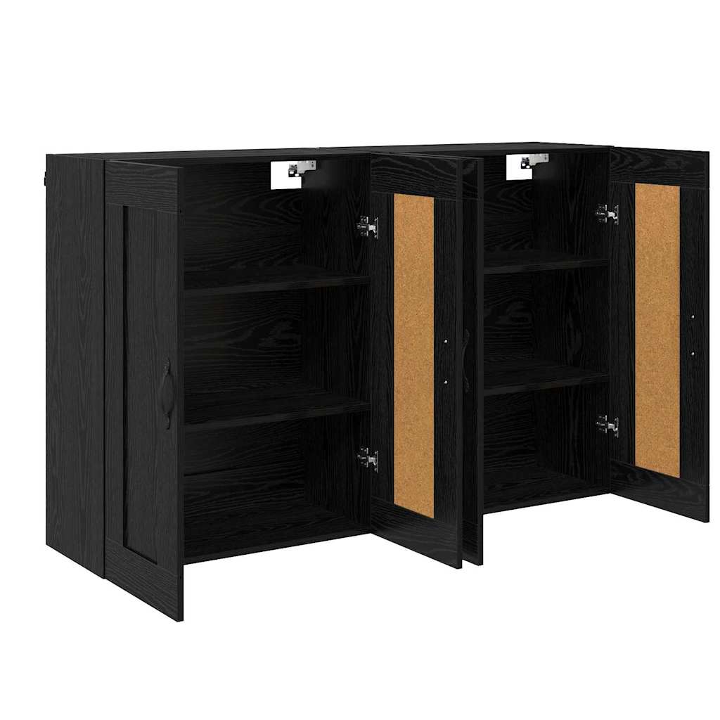 Prikabinama spinta 2 pcs Juodas ąžuolas 69,5 x 34 x 90 cm