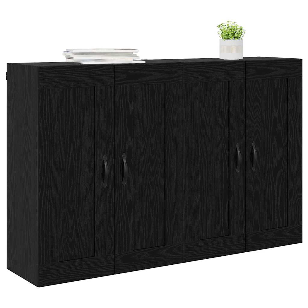 Prikabinama spinta 2 pcs Juodas ąžuolas 69,5 x 34 x 90 cm