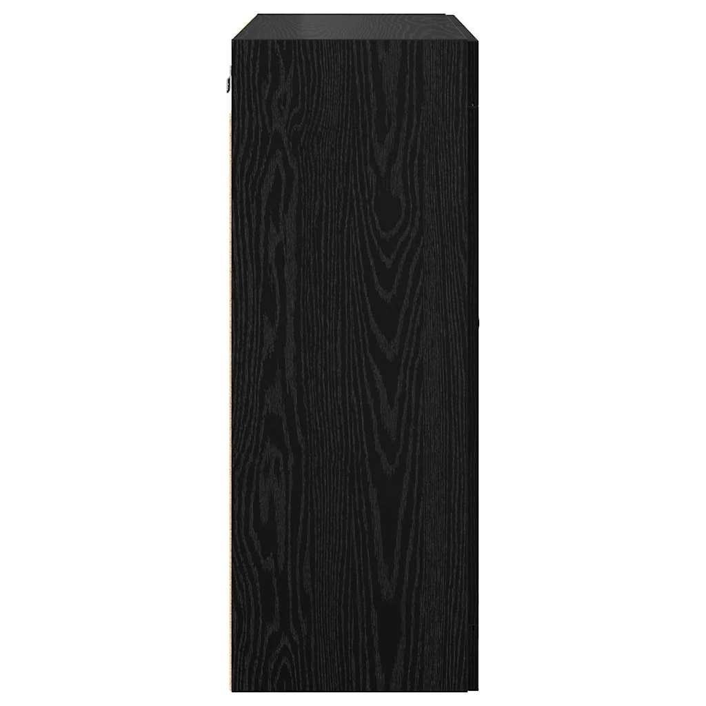 Prikabinama spinta 2 pcs Juodas ąžuolas 69,5 x 34 x 90 cm