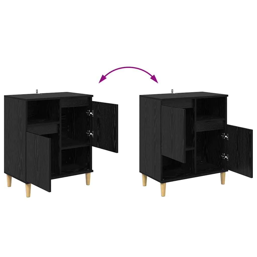Sideboards 3 pcs Black oak 60 x 35 x 70 cm