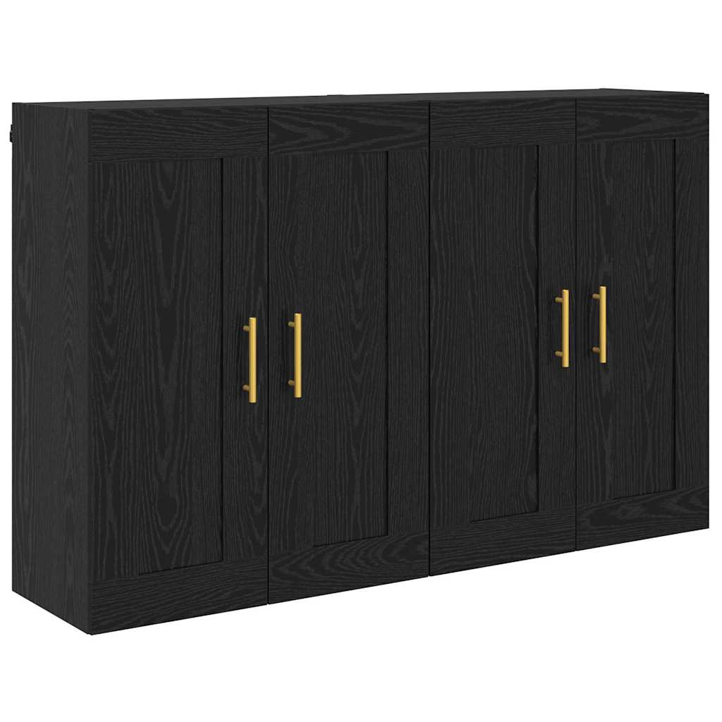 Prikabinama spinta 2 pcs Juodas ąžuolas 69,5 x 34 x 90 cm