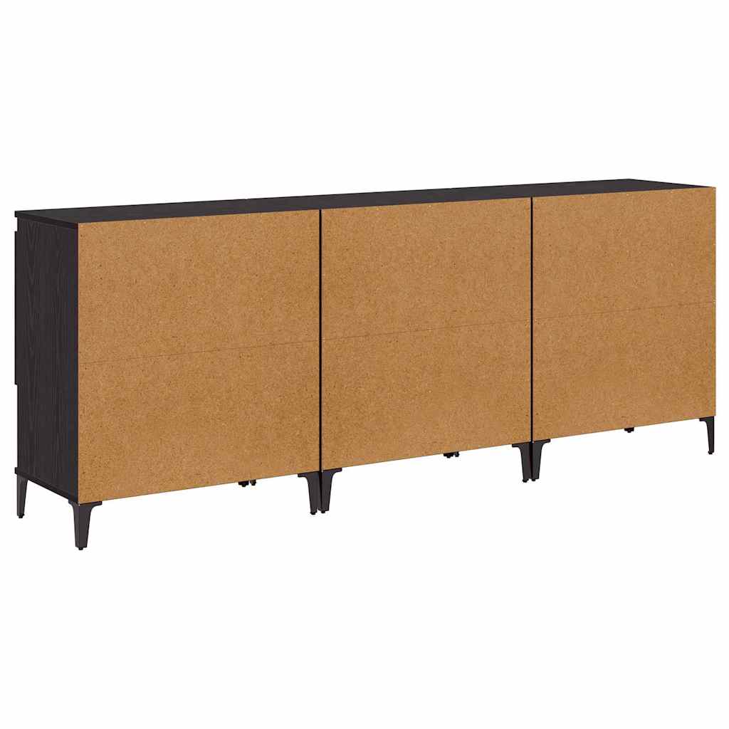 Šoninės lentynos 3 pcs Juodas ąžuolas 60 x 35 x 70 cm