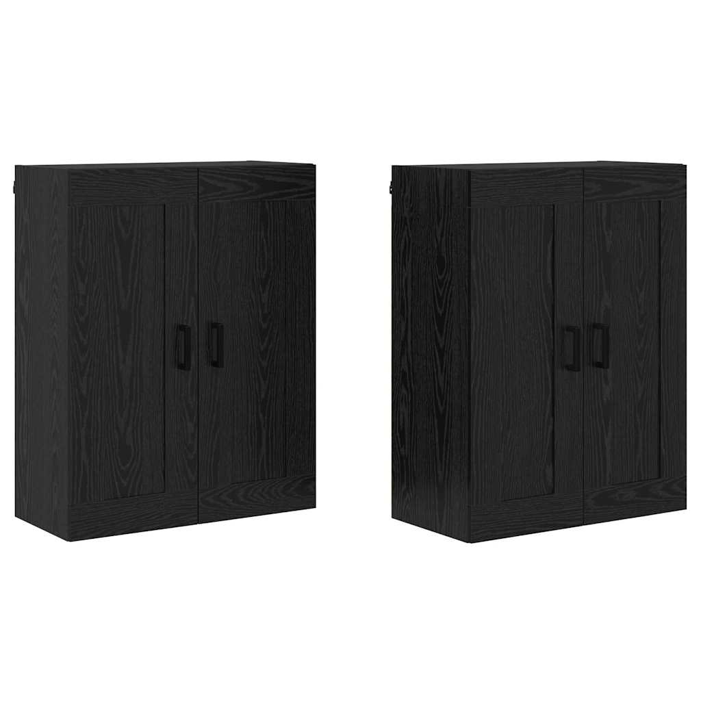 Prikabinama spinta 2 pcs Juodas ąžuolas 69,5 x 34 x 90 cm