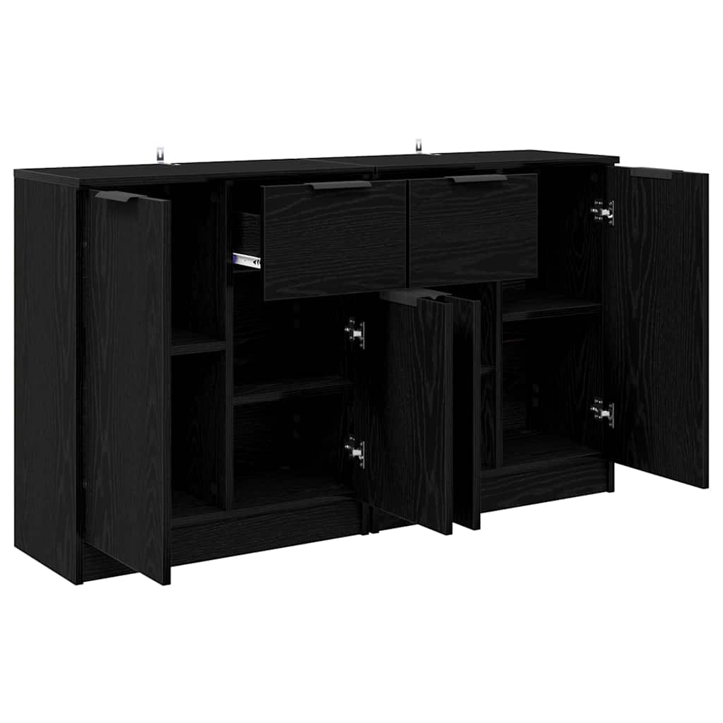 Šoninės lentynos 2 pcs Juodas ąžuolas 60 x 30 x 70 cm