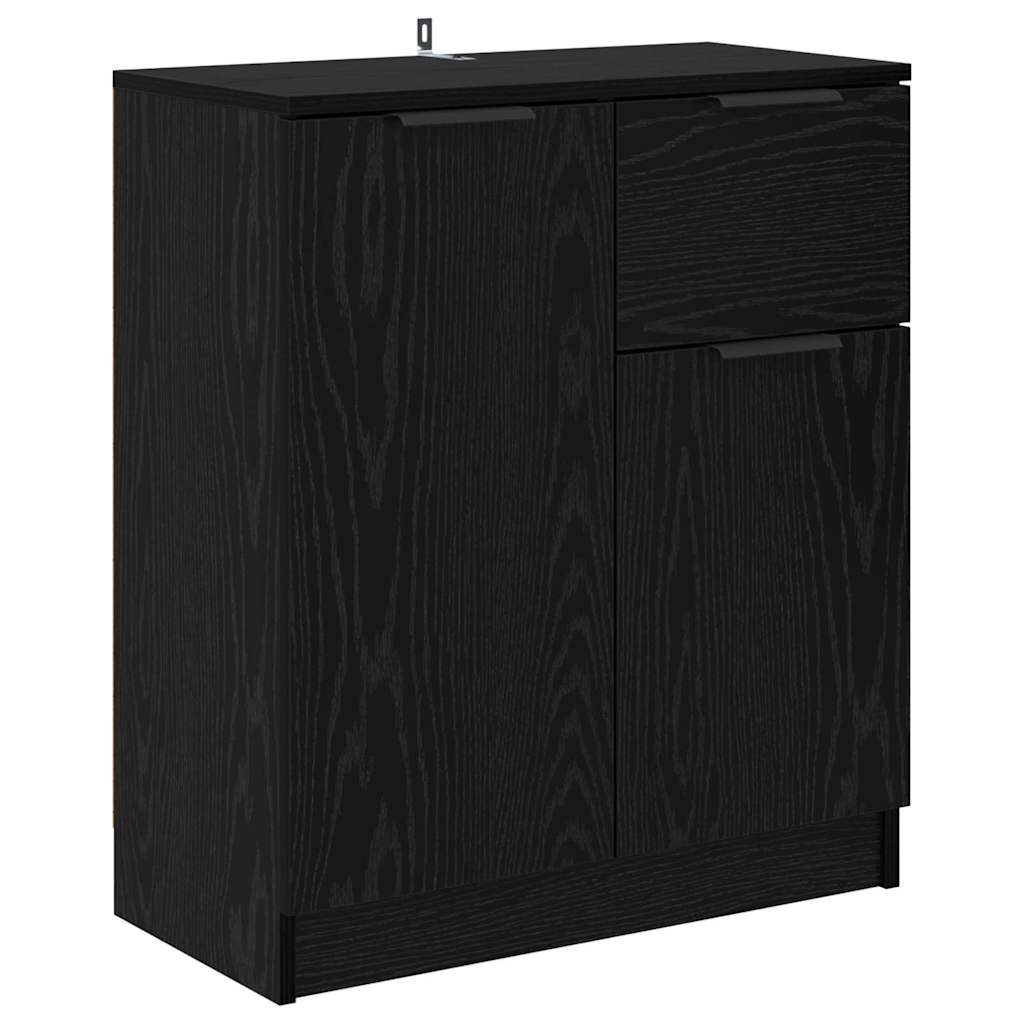 Šoninės lentynos 2 pcs Juodas ąžuolas 60 x 30 x 70 cm