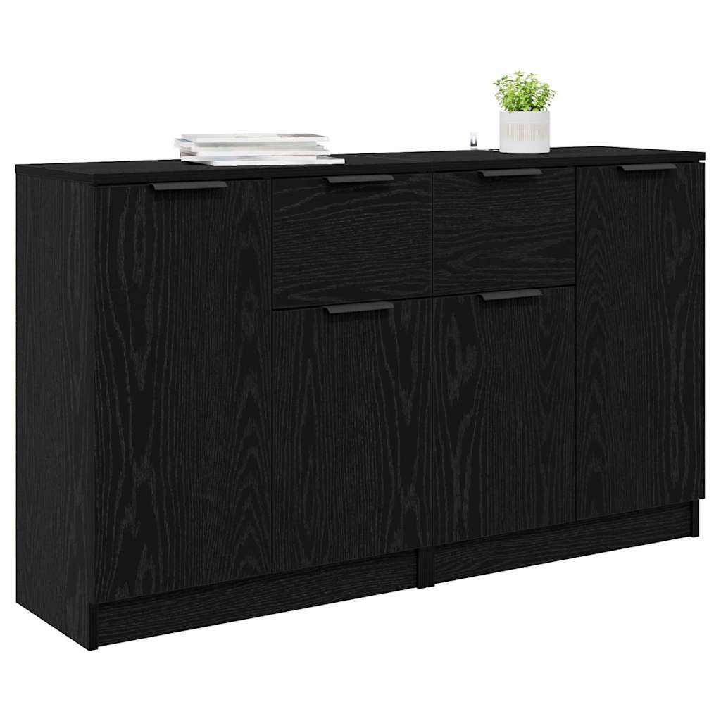Šoninės lentynos 2 pcs Juodas ąžuolas 60 x 30 x 70 cm