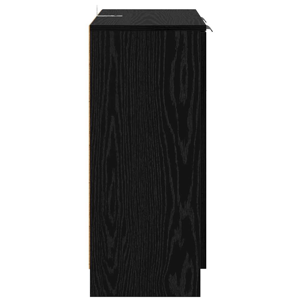 Šoninės lentynos 2 pcs Juodas ąžuolas 60 x 30 x 70 cm