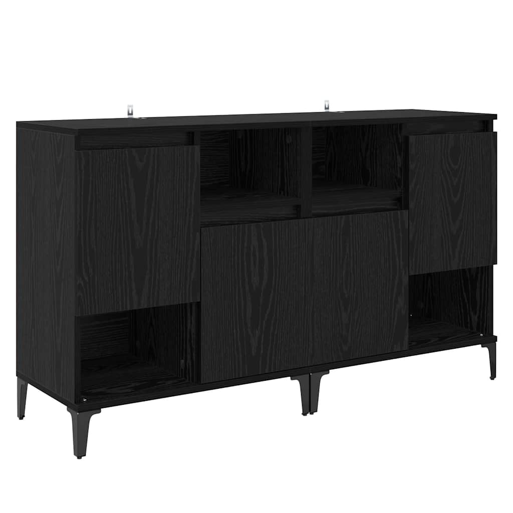 Side Tables 2 pcs Black Oak 60 x 35 x 70 cm