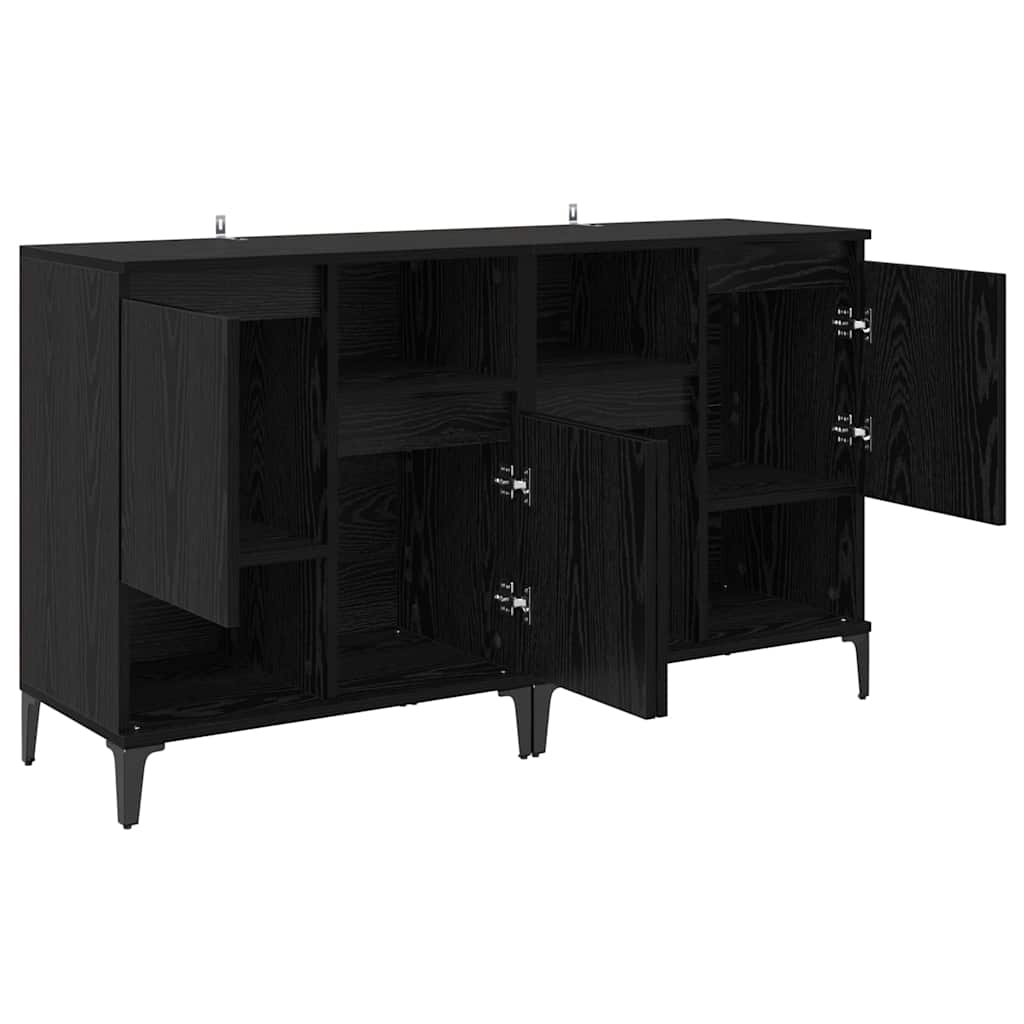 Side Tables 2 pcs Black Oak 60 x 35 x 70 cm