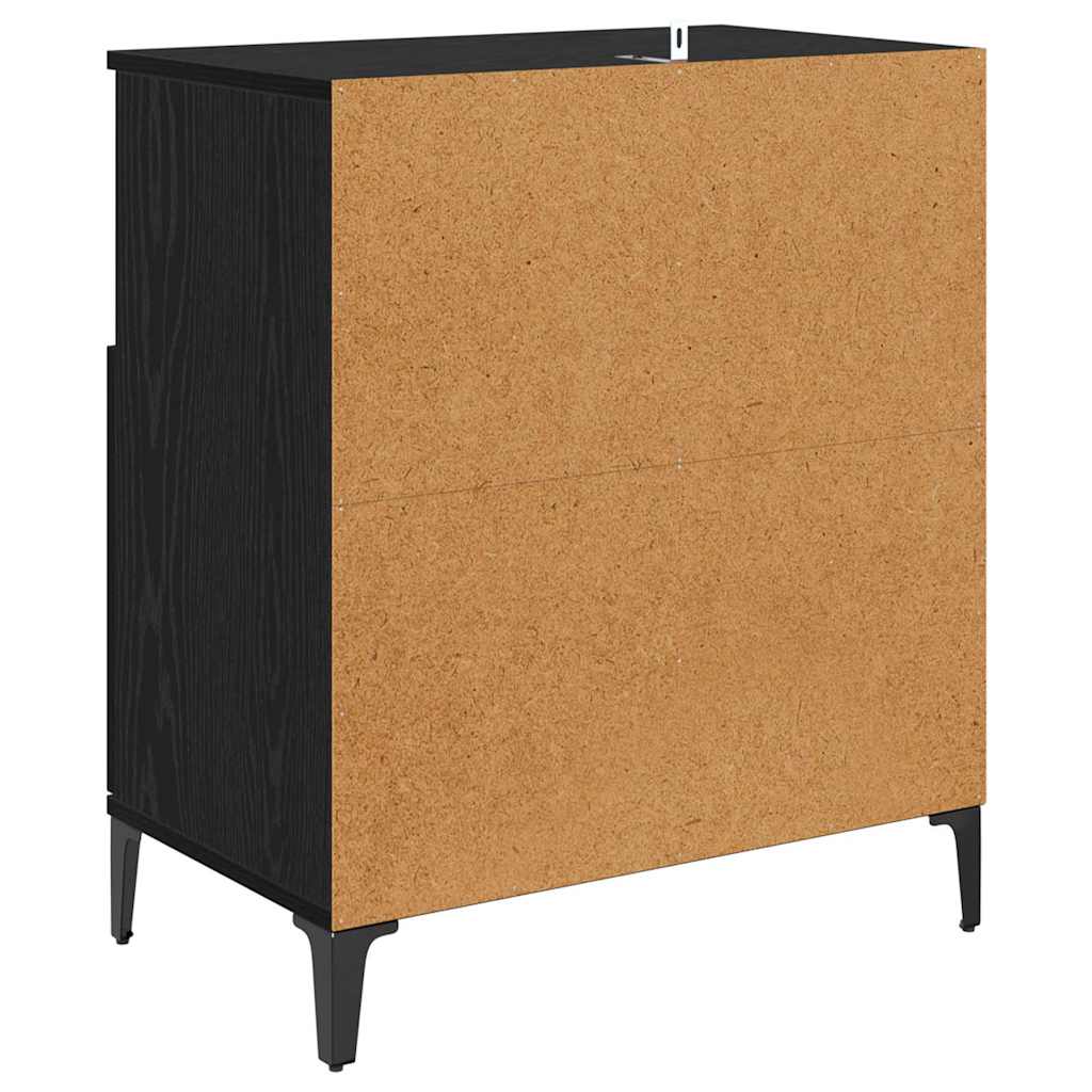 Side Tables 2 pcs Black Oak 60 x 35 x 70 cm