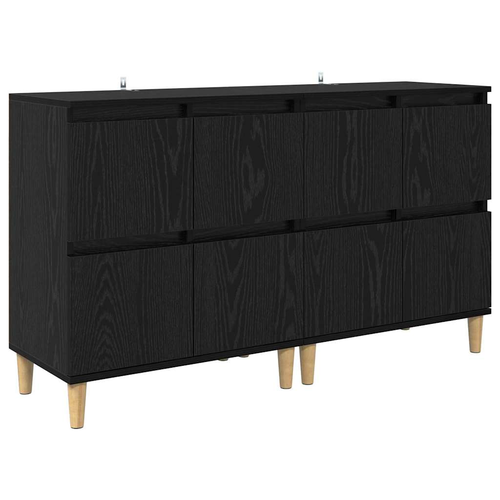 Šoninės lentynos 2 pcs Juodas ąžuolas 60 x 35 x 70 cm