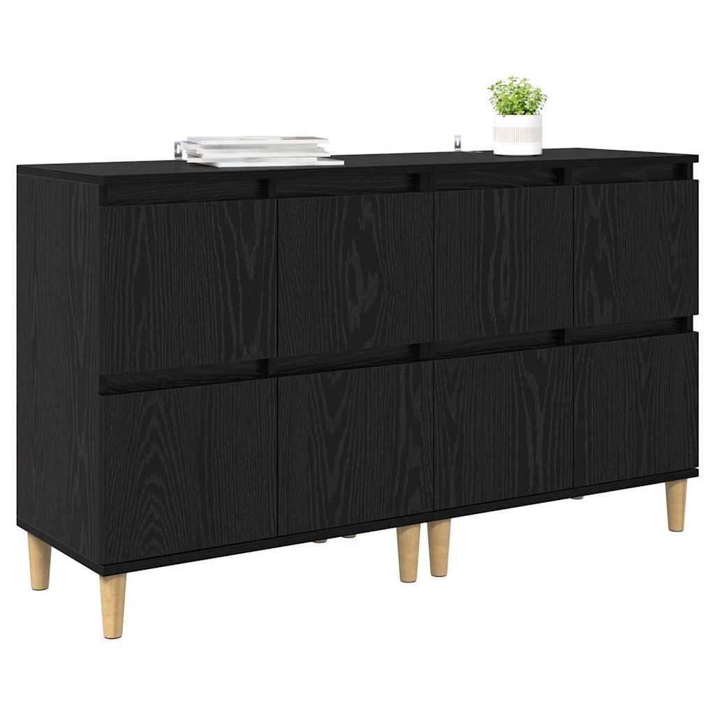 Šoninės lentynos 2 pcs Juodas ąžuolas 60 x 35 x 70 cm