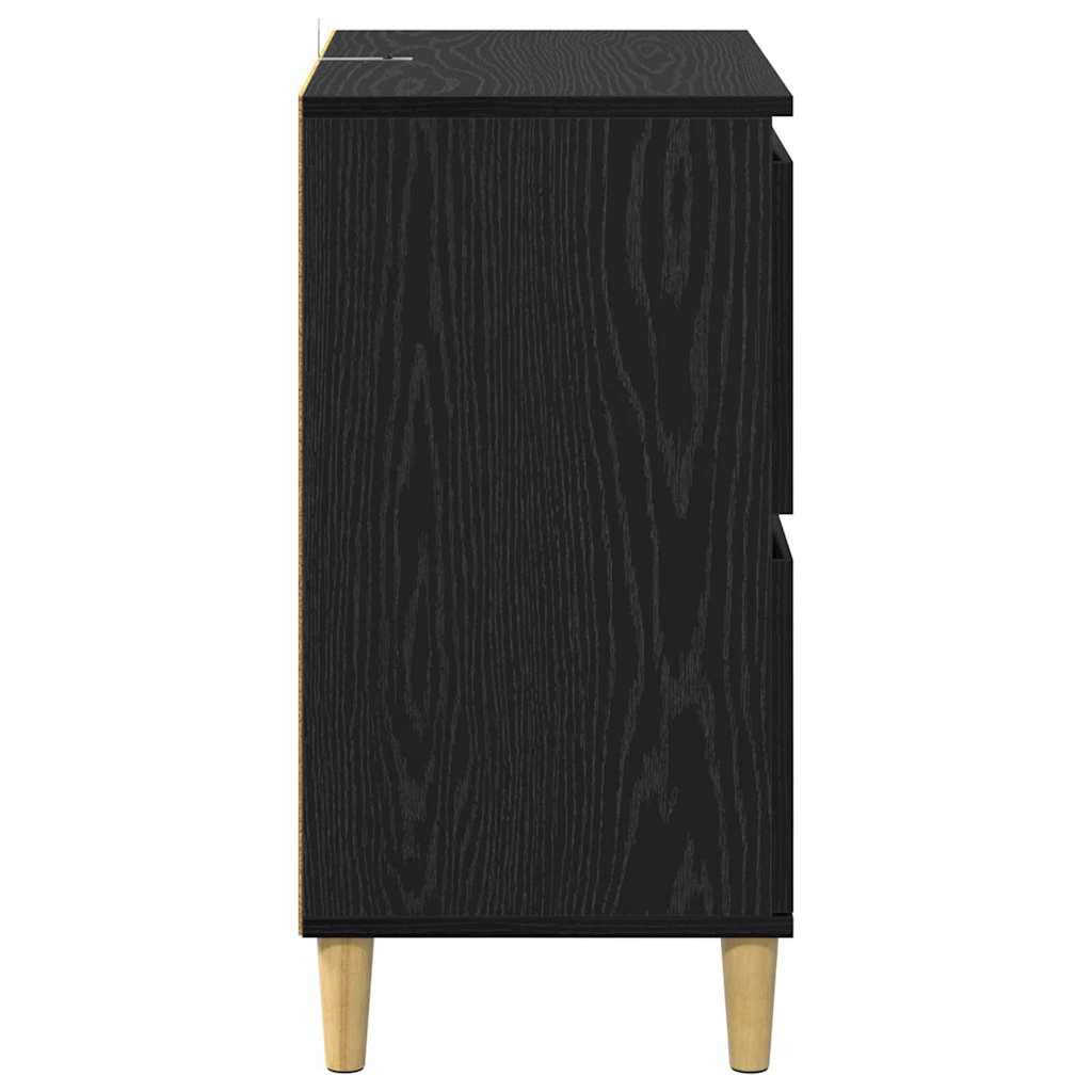 Šoninės lentynos 2 pcs Juodas ąžuolas 60 x 35 x 70 cm