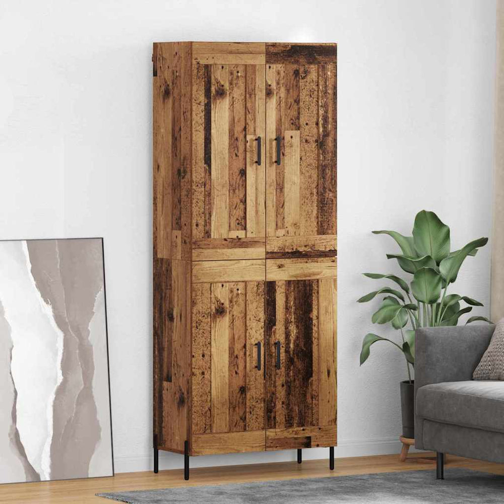 Tall cabinet 2 pcs Antique wood Solid reclaimed wood