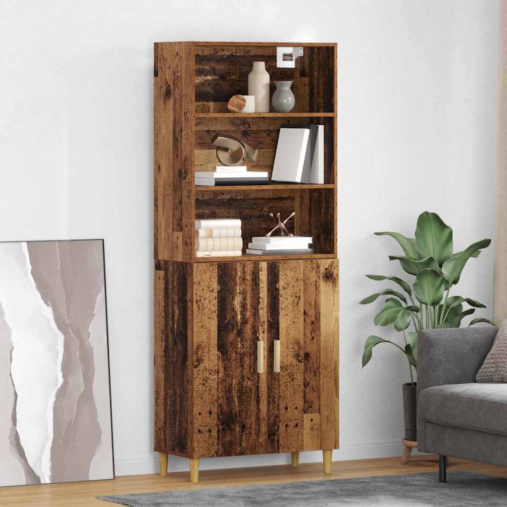 Tall Cabinet Antique Wood 69.5 x 32.5 x 180 cm