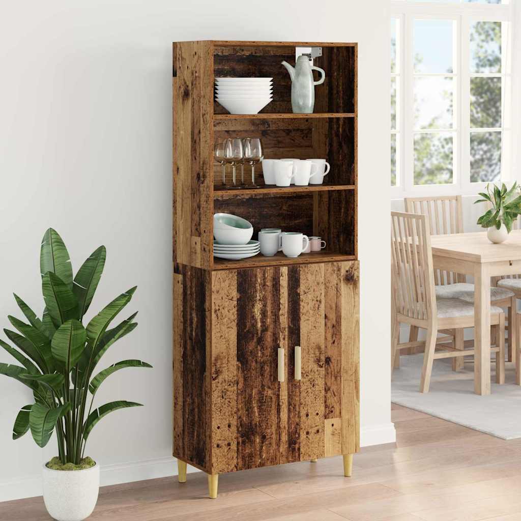 Tall Cabinet Antique Wood 69.5 x 32.5 x 180 cm